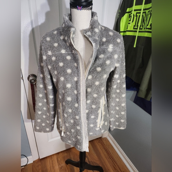 Talbots Jackets & Blazers - Talbot's polka dot fleece jacket